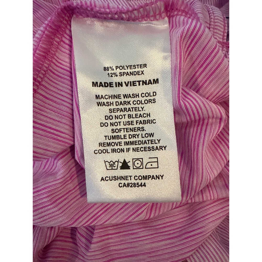 FootJoy Golf Polo Shirt Pink Striped Short Sleeve Performance Men Size Large‎ - Picture 8 of 8